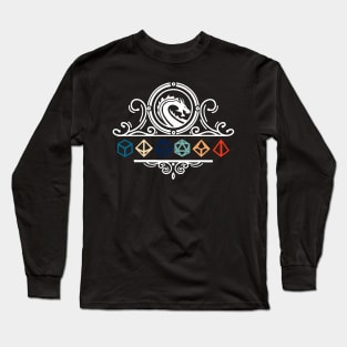 Retro Dragon Dice Crest Long Sleeve T-Shirt